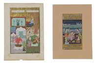 2 Persian & Indian Illuminated Manuscript Pages