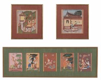 Group of Seven Burmese Manuscript Paintings