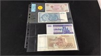 Foreign paper money collection