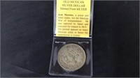 Old Mexican Silver Dollar minted from silver