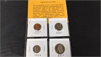 proof set of coins 1961 1962 nickel 1974 dime 19