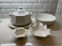 A Covered Tureen and Serving Dishes
