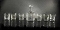 Lalique 'Femmes Antiques' Decanter and 6 Tumblers