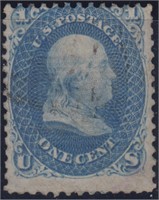 US Stamps #86 Used w/ Light Cancel CV $425