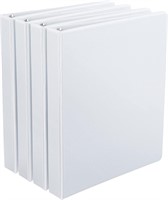 Binder - 2 Inch D-Ring, White, 4-Pack