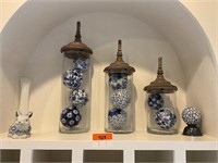 a Group of Blue & White Decorative Items