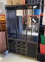 BLACK & GOLD HUTCH MIRROR BACK