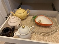 Teapots and a Novelty Serving Bowl