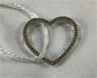 10k Gold with small diamonds Heart Pendant
