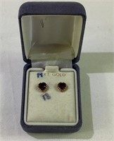 14k Gold ruby Post Earrings
