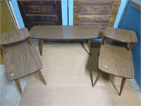 VINTAGE COFFEE TABLE & 2 STEP END TABLES