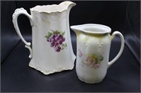 Two Antique Transferware Porcelain Pitchers