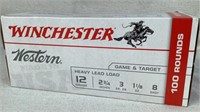 (100) Winchester Western 12GA game and target ammo