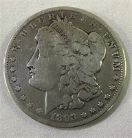 1893 CC US Morgan Silver Dollar