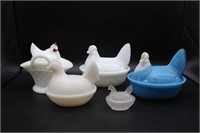 Milk Glass Hen On A Nest Collection