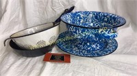 Blue and white enamel ware