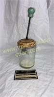Vintage blue wood handle chopper jar