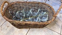 Basket of clear punch cups