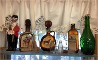 Shelf of bottles and decanters