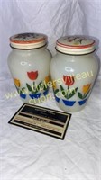 Vintage tulip salt and pepper shakers