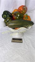 Fruit bowl with faux fruit