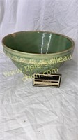 Old green stone ware bowl some chips