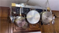 Stainless Cookware, pot rack and lids