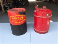 2 Vintage metal gas cans x 2