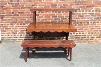 3 Pc. Handmade table w/ Two Benches