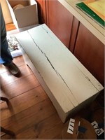Flip Top White Wooden Bench