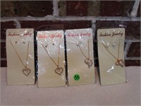 4 Necklace & Earring Sets - NEW