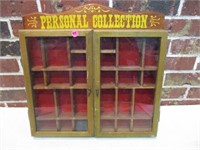 Vintage Wall Storage Cabinet with Glass Doors