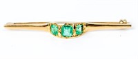 Jewelry 14kt Yellow Gold Green Stone Brooch