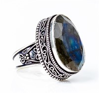 Jewelry Sterling Silver Labradorite Statement Ring