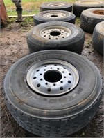 4-425/65R-22.5 Tires/Aluminum Wheels