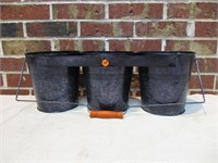 Metal 3 Bucket Planter with Handle