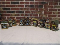 Collection of 9 Town Birdhouse's