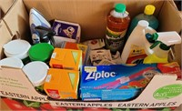 Box Lot of Household Cleaning/Storage