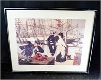 THE CAPTAIN AND HIS MATE J.J. TISSOT PRINT FRAMED