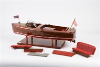 CHRIS CRAFT RUNABOUT MODEL WITH STAND "SWEET PEA"
