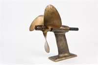 UNIQUE BRASS PROPELLER ON STAND 14"X18"X18"