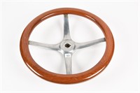 OLD WOODEN STEERING WHEEL FOR BOAT/HOT ROD