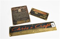 THREE CHRIS CRAFT ID BADGES