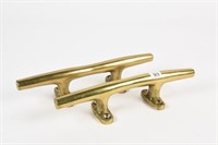 TWO BRASS BOAT CLEATS 12"X3"