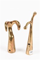 TWO BRASS BOAT POLE ENDS