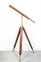 EARLY BRASS TELESCOPE WITH TRI-POD STAND