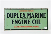 DUPLEX MARINE ENGINE OIL SSM SIGN 20"X10"