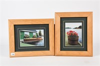 TWO FRAMED COTTAGE PHOTOS 10"X12"