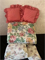 Queen Comforter, Sheets, Throw Pillows