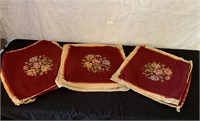 6 Needlepoint Seat Covers 20” x 22”